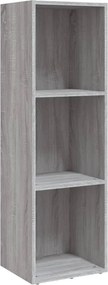 vidaXL szürke sonoma színű szerelt fa könyv-/TV-szekrény 36x30x114 cm