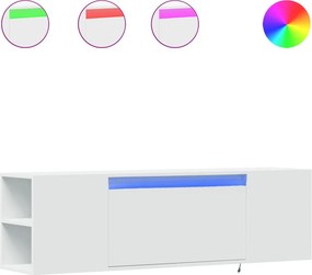 vidaXL fehér falra szerelhető TV-szekrény LED-lámpákkal 135x31x39,5 cm