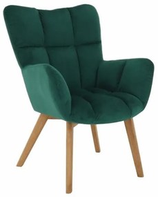 FONDAR fotel zöld/tölgy lábak