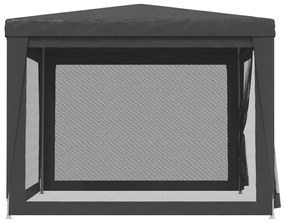 antracitszürke HDPE rendezvénysátor 4 hálós oldalfallal 3x3 m