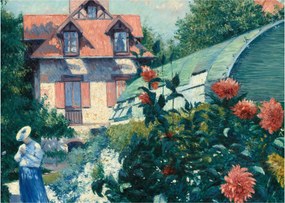 Kép - Gustave Caillebotte, Dahlias, Garden at Petit Gennevilliers, reprodukciók (70x50 cm)
