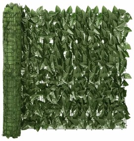 Sötétzöld leveles erkélyparaván 300 x 75 cm