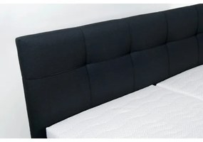 Kárpitozott tárolós ágy MARIA 180x200 cm, matrac nélkül, antracit