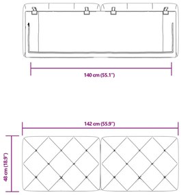 rózsaszín bársony fejtámla párna 140 cm