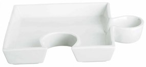 Aperitif tálca, Dish-D'oeuvres-Dish puzzle, Excelsa, 19,5x15 cm, porcelán, fehér