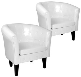 MIADOMODO Fotel készlet Chesterfield 58 x 71 x 70 cm fehér