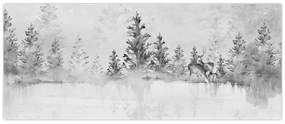 Kép - Szarvas a tónál (120x50 cm)