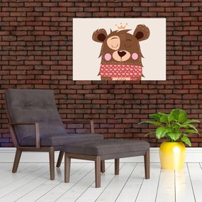 Kép - Teddy maci piros sállal (90x60 cm)