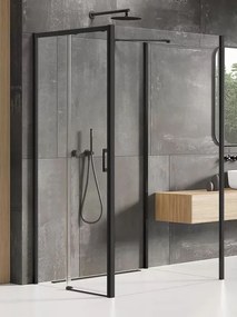 New Trendy Prime Black zuhanykabin 100x90 cm négyszögletes fekete félmatt/átlátszó üveg K-0966