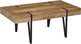 HOMCOM Dohányzóasztal, ipari design, 105 cm x 60 cm x 42 cm fekete-barna