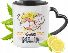 Fekete bögre szív alakú füllel Mai számára Ideális Ajándék