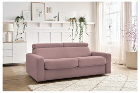 Rózsaszín kinyitható kanapé 215 cm Monaco – Bobochic Paris