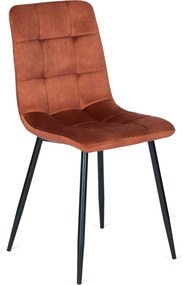Peru szék rozsda színben, bársony kárpittal