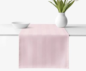 Goldea ünnepi damaszt asztali futó - régi rózsaszínű csíkos 20x140 cm