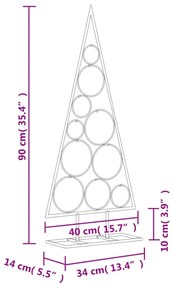 fekete fém karácsonyfa dekorációhoz 90 cm