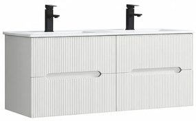 Trent 120 alsó fürdőszobabútor kerámia mosdóval 4 fiókos, fehér