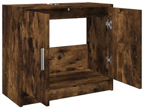 Füstös tölgy színű szerelt fa mosdószekrény 63 x 29 x 55 cm