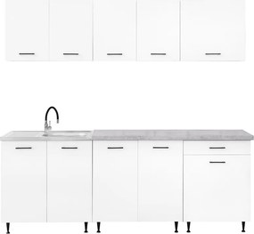 Primo 220 konyhabútor fehér, chromix munkalappal