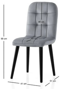 Retro Grey and Black étkezőszék szett, 4 db