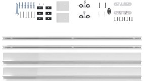 ezüst alumínium ötvözet tolóajtó fémszerelék készlet 200 cm