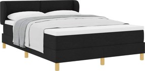 vidaXL Boxrugós ágy matracmal fejtámlával Fekete 160 x 200 cm szövet