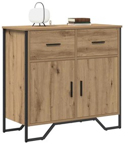 Széf fiókkal kézműves tölgy 79.5 x 35.5 x 74.5 cm Faanyag