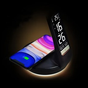 Retlux-LED Dimmelhető lámpa vezeték nélküli újratölthető Qi-vel és kijelzővel LED/6W/230V 3000/4000/6000K