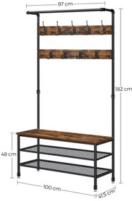 NAVOR álló fogas barna/fekete