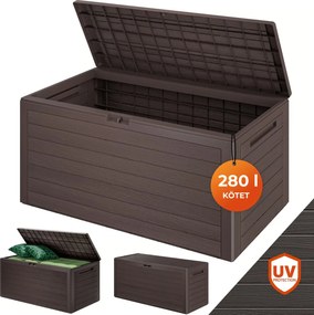 WOODEBOX tárolódoboz, 280l, 120x46x57cm, sötétbarna Prosperplast