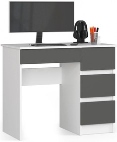 PC asztal Benicio II (fehér + szürke grafit) (J). Akció -15%. 1070845