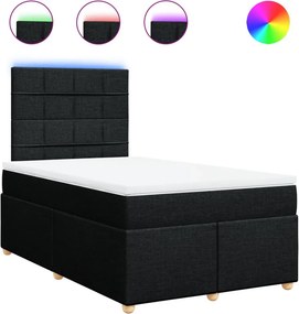 vidaXL fekete szövet rugós ágy matraccal 120 x 190 cm