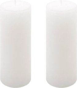 Rusztikus gyertya készlet 20 cm Ø 7,5 cm 2 db fehér