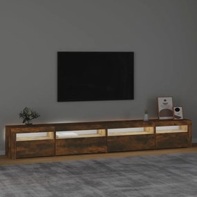 füstös tölgy színű TV-szekrény LED-világítással 270x35x40 cm