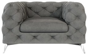 Szürke bársony fotel Chelsea – Ropez