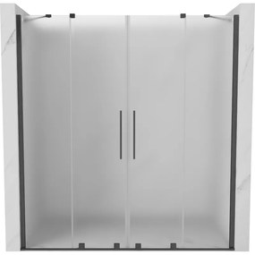 Mexen Velar Duo, tolózuhanyajtó nyitáshoz 180 cm, 8 mm-es matt üveg, polírozott grafit, 871-180-000-32-66