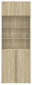 sonoma tölgy színű szerelt fa tárolószekrény 80 x 42,5 x 225 cm