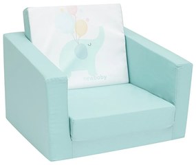 Gyermek kihajtható fotel New Baby Elephant menta színű