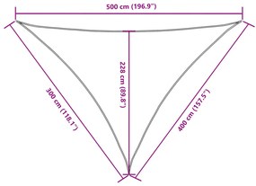 narancssárga háromszögű oxford-szövet napvitorla 3 x 4 x 5 m