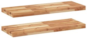 2 db olajbevonatú tömör akácfa függőpolc 80 x 30 x 4 cm