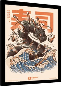 Keretezett poszter Ilustrata - Sushi Dragon
