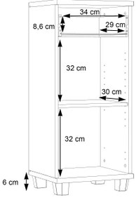 Fürdőszobai szekrény VENOM fehér/sonoma tölgy
