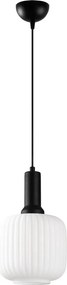Asker 15187 fekete fém-üveg függőlámpa, Ø20 cm