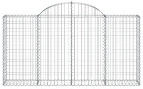 2 db íves horganyzott vas gabion kosár 200x30x100/120 cm