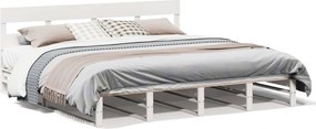 vidaXL fehér tömör fenyőfa ágy matrac nélkül 200 x 200 cm