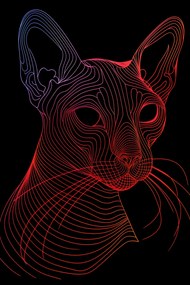 Poszter 30x45cm Digitális macska