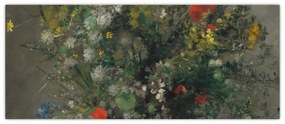 Kép - Auguste Renoir,  Flowers in a Vase, reprodukciók (120x50 cm)