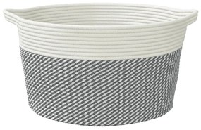 szürke és fehér pamut tárolókosár Ø40 x 25 cm