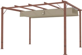 Outsunny Pergola kb. 3x4m Kerti Pavilon Mágneses Paddal, Alumínium Terasz Tető, Állítható Tetős Kerti Pavilon, Szabadon álló, UV Védelem 30+, Teraszra