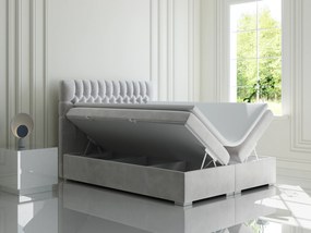 Franciaágy Boxspring 180 cm Daliny (világosszürke) (tárolóhellyel). 1044203