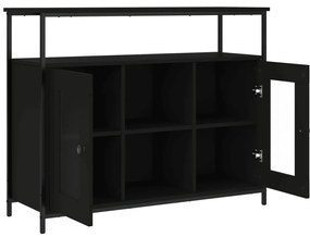 fekete szerelt fa tálalószekrény 100 x 35 x 80 cm